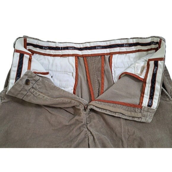 Haggar Mens 36x34 Corduroy Pants Flat Front Straight Leg Brown Khaki Vintage - Picture 3 of 9